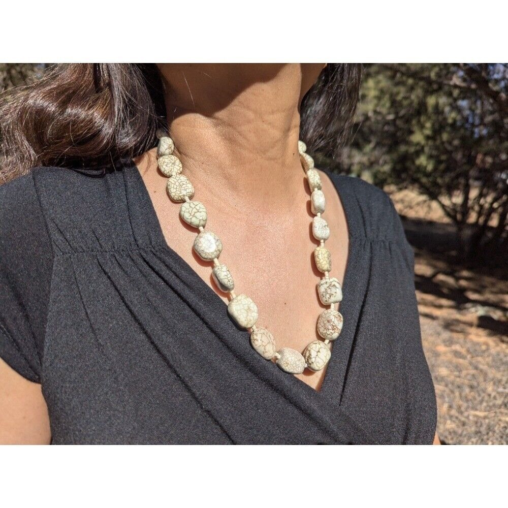 Native American‎ Handmade Magnesite Necklace Stone Beads Heishi Jewelry**
